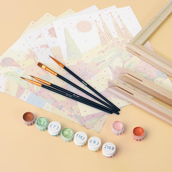 Mini Paint by numbers 6"x8" (6 pieces) - Vibrant Spain