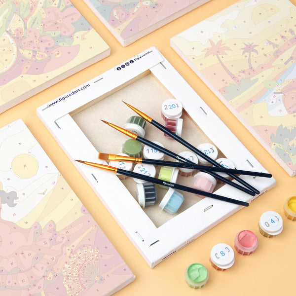 Mini Paint by numbers 6"x8" (6 pieces) - Vibrant Spain