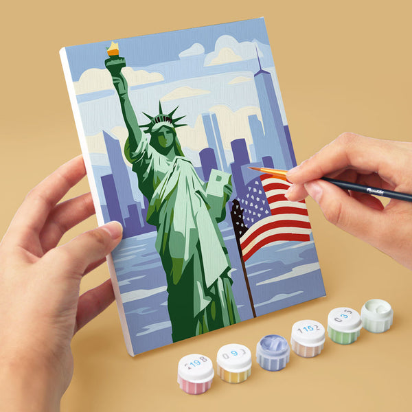 Mini Paint by numbers 6"x8" (6 pieces) - Hello USA