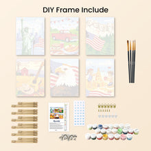 Load image into Gallery viewer, Mini Paint by numbers 6"x8" (6 pieces) - Hello USA