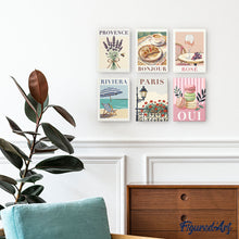 Load image into Gallery viewer, Mini Paint by numbers 6"x8" (6 pieces) - Chic France