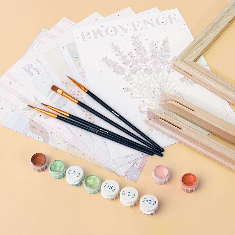 Mini Paint by numbers 6"x8" (6 pieces) - Chic France