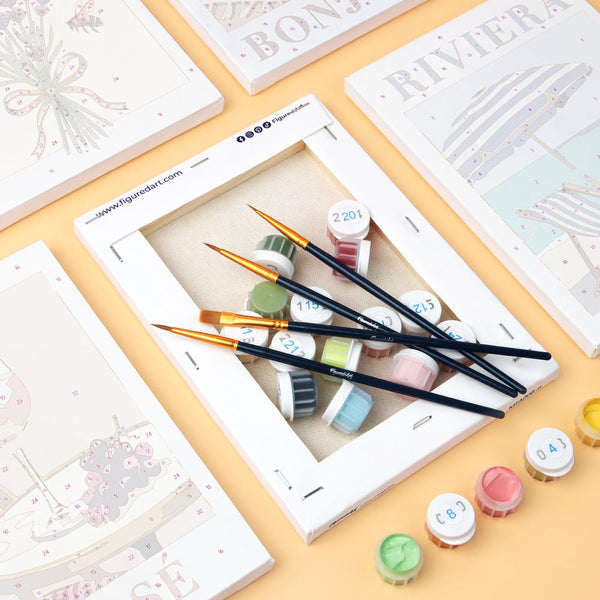 Mini Paint by numbers 6"x8" (6 pieces) - Chic France