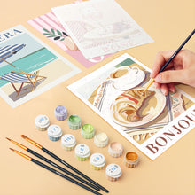 Load image into Gallery viewer, Mini Paint by numbers 6"x8" (6 pieces) - Chic France