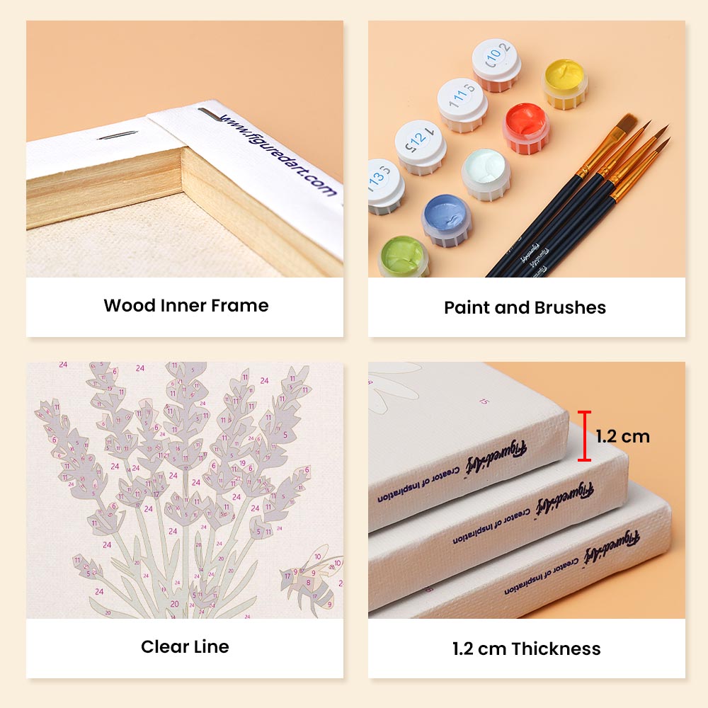 Mini Paint by numbers 6"x8" (6 pieces) - Chic France