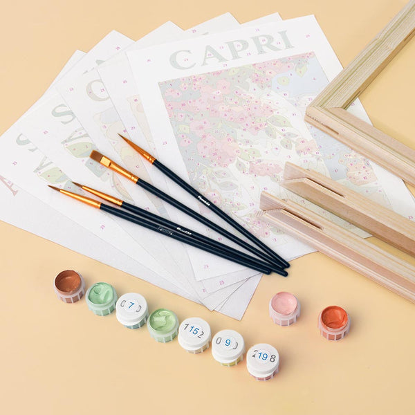 Mini Paint by numbers 6"x8" (6 pieces) - Dolce Italy