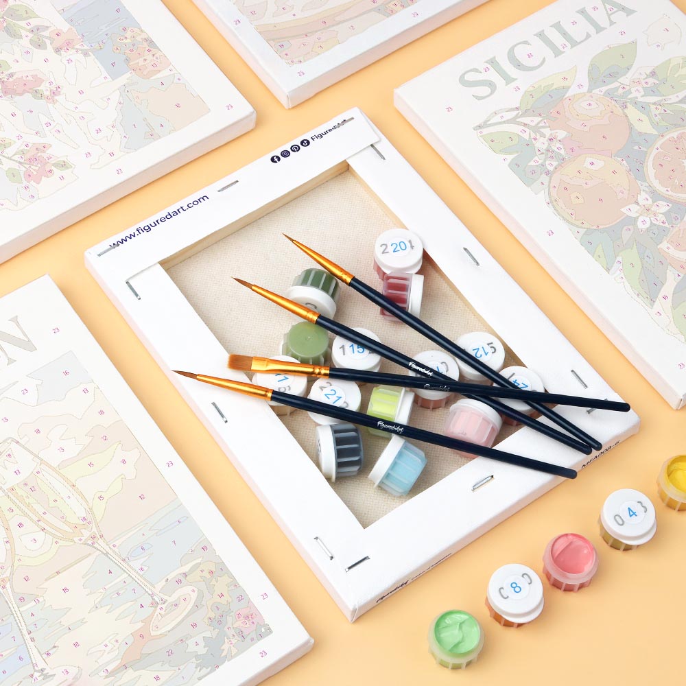 Mini Paint by numbers 6"x8" (6 pieces) - Dolce Italy