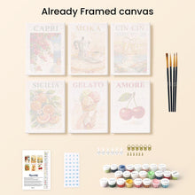 Load image into Gallery viewer, Mini Paint by numbers 6"x8" (6 pieces) - Dolce Italy