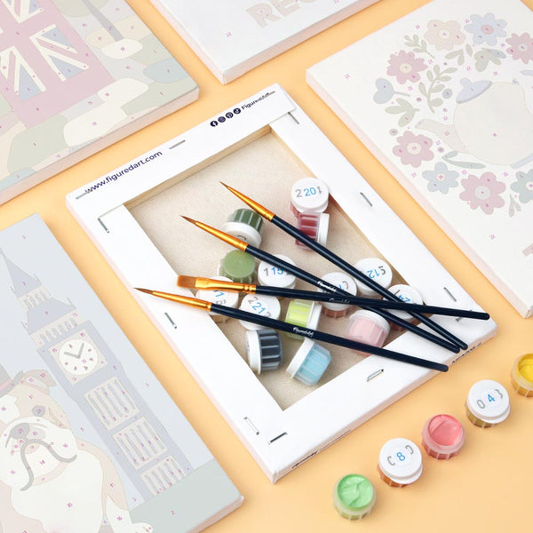 Mini Paint by numbers 6"x8" (6 pieces) - British Charm