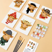 Load image into Gallery viewer, Mini Paint by numbers 6"x8" (6 pieces) - Country Cuties