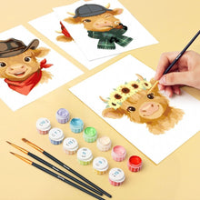 Load image into Gallery viewer, Mini Paint by numbers 6"x8" (6 pieces) - Country Cuties