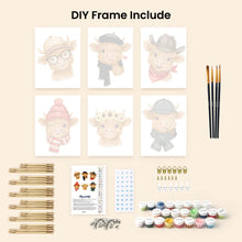 Load image into Gallery viewer, Mini Paint by numbers 6"x8" (6 pieces) - Country Cuties