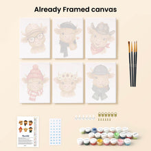 Load image into Gallery viewer, Mini Paint by numbers 6"x8" (6 pieces) - Country Cuties