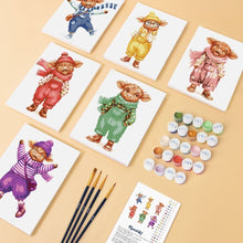 Load image into Gallery viewer, Mini Paint by numbers 6"x8" (6 pieces) - Pastel Farm Tales