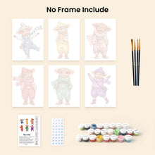 Load image into Gallery viewer, Mini Paint by numbers 6"x8" (6 pieces) - Pastel Farm Tales