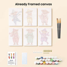 Load image into Gallery viewer, Mini Paint by numbers 6"x8" (6 pieces) - Pastel Farm Tales