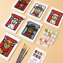 Load image into Gallery viewer, Mini Paint by numbers 6"x8" (6 pieces) - Moo Crew