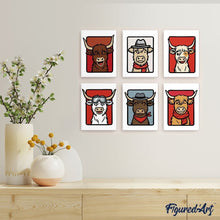 Load image into Gallery viewer, Mini Paint by numbers 6"x8" (6 pieces) - Moo Crew