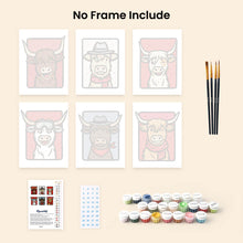 Load image into Gallery viewer, Mini Paint by numbers 6"x8" (6 pieces) - Moo Crew