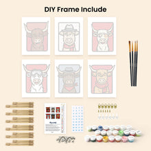 Load image into Gallery viewer, Mini Paint by numbers 6"x8" (6 pieces) - Moo Crew