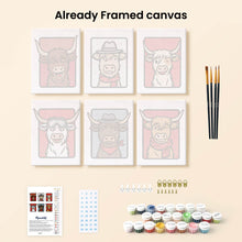 Load image into Gallery viewer, Mini Paint by numbers 6"x8" (6 pieces) - Moo Crew