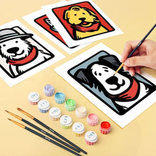 Load image into Gallery viewer, Mini Paint by numbers 6"x8" (6 pieces) - Bandana Buddies 1