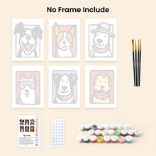 Load image into Gallery viewer, Mini Paint by numbers 6"x8" (6 pieces) - Bandana Buddies 1
