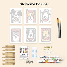 Load image into Gallery viewer, Mini Paint by numbers 6"x8" (6 pieces) - Bandana Buddies 1