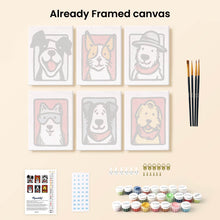 Load image into Gallery viewer, Mini Paint by numbers 6"x8" (6 pieces) - Bandana Buddies 1