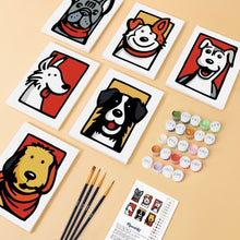 Load image into Gallery viewer, Mini Paint by numbers 6"x8" (6 pieces) - Bandana Buddies 2