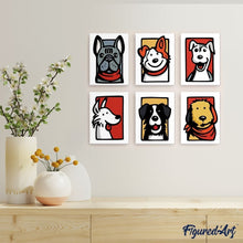 Load image into Gallery viewer, Mini Paint by numbers 6"x8" (6 pieces) - Bandana Buddies 2