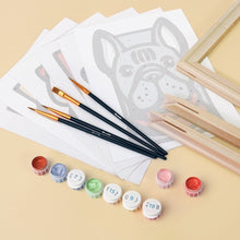 Load image into Gallery viewer, Mini Paint by numbers 6"x8" (6 pieces) - Bandana Buddies 2