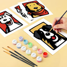 Load image into Gallery viewer, Mini Paint by numbers 6"x8" (6 pieces) - Bandana Buddies 2