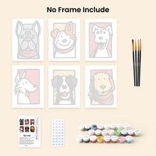 Load image into Gallery viewer, Mini Paint by numbers 6"x8" (6 pieces) - Bandana Buddies 2