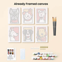 Load image into Gallery viewer, Mini Paint by numbers 6"x8" (6 pieces) - Bandana Buddies 2