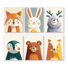 Load image into Gallery viewer, Mini Paint by numbers 6"x8" (6 pieces) - Woodland Portraits 1 Figured'Art
