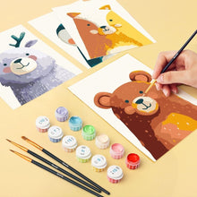 Load image into Gallery viewer, Mini Paint by numbers 6"x8" (6 pieces) - Woodland Portraits 1