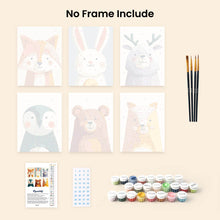Load image into Gallery viewer, Mini Paint by numbers 6"x8" (6 pieces) - Woodland Portraits 1