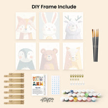 Load image into Gallery viewer, Mini Paint by numbers 6"x8" (6 pieces) - Woodland Portraits 1