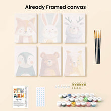 Load image into Gallery viewer, Mini Paint by numbers 6"x8" (6 pieces) - Woodland Portraits 1
