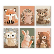 Load image into Gallery viewer, Mini Paint by numbers 6"x8" (6 pieces) - Woodland Portraits 2 Figured'Art