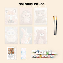 Load image into Gallery viewer, Mini Paint by numbers 6"x8" (6 pieces) - Woodland Portraits 2