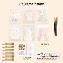 Load image into Gallery viewer, Mini Paint by numbers 6"x8" (6 pieces) - Woodland Portraits 2