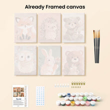 Load image into Gallery viewer, Mini Paint by numbers 6"x8" (6 pieces) - Woodland Portraits 2