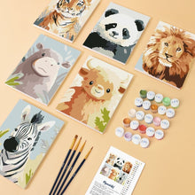 Load image into Gallery viewer, Mini Paint by numbers 6"x8" (6 pieces) - Wildlife Portraits 1