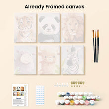 Load image into Gallery viewer, Mini Paint by numbers 6"x8" (6 pieces) - Wildlife Portraits 1
