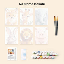 Load image into Gallery viewer, Mini Paint by numbers 6"x8" (6 pieces) - Wildlife Portraits 2