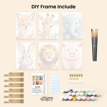 Load image into Gallery viewer, Mini Paint by numbers 6"x8" (6 pieces) - Wildlife Portraits 2