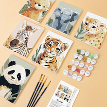 Load image into Gallery viewer, Mini Paint by numbers 6"x8" (6 pieces) - Wildlife Portraits 3