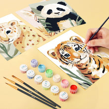 Load image into Gallery viewer, Mini Paint by numbers 6"x8" (6 pieces) - Wildlife Portraits 3